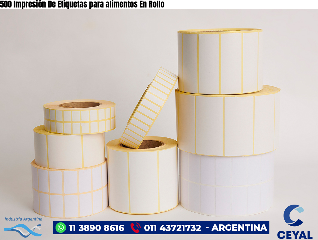 500 Impresión De Etiquetas para alimentos En Rollo