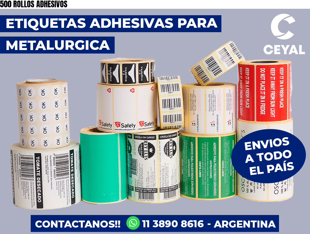 500 ROLLOS ADHESIVOS