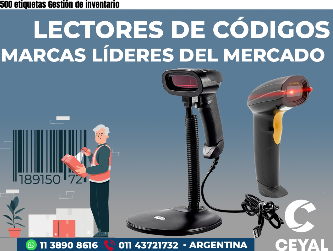 500 etiquetas Gestión de inventario
