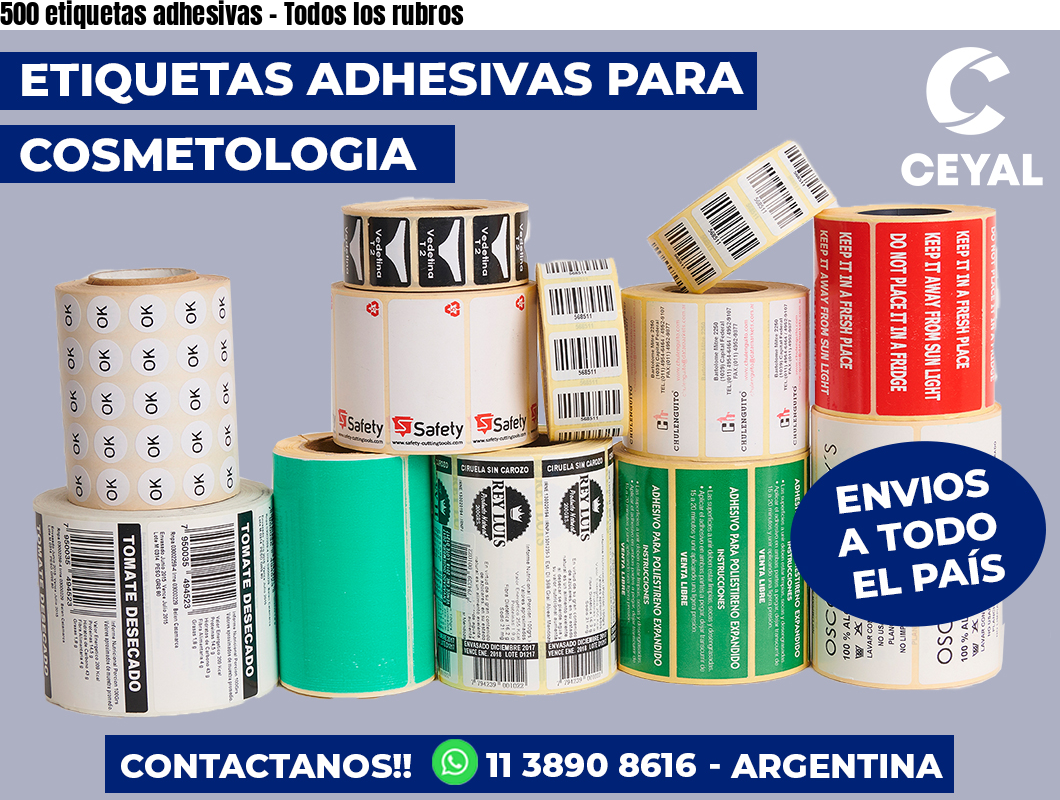 500 etiquetas adhesivas – Todos los rubros