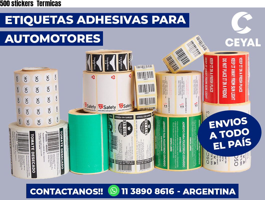 500 stickers  Termicas