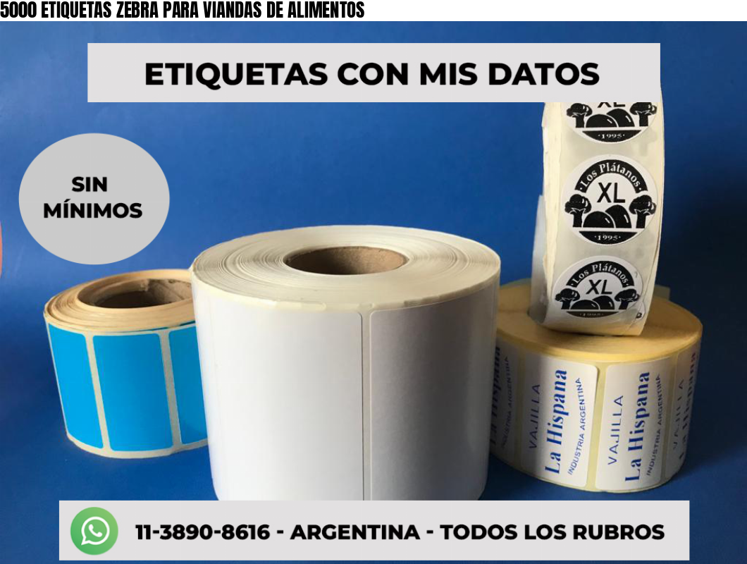 5000 ETIQUETAS ZEBRA PARA VIANDAS DE ALIMENTOS