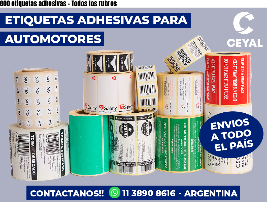800 etiquetas adhesivas – Todos los rubros