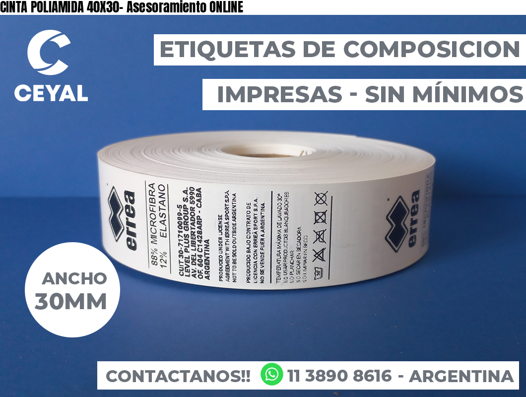 CINTA POLIAMIDA 40X30- Asesoramiento ONLINE