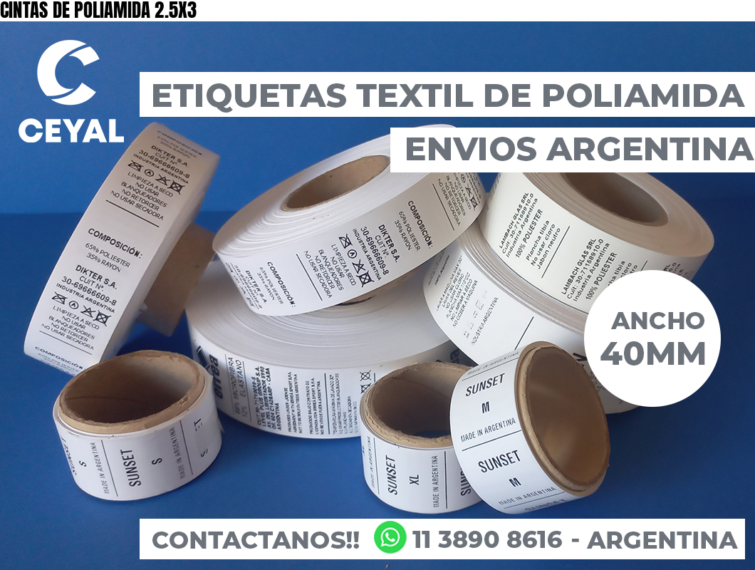 CINTAS DE POLIAMIDA 2.5X3