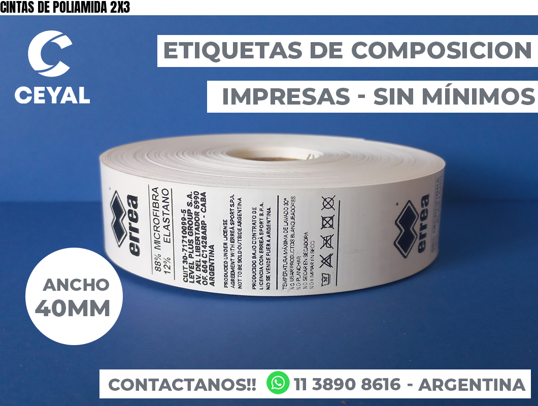 CINTAS DE POLIAMIDA 2X3