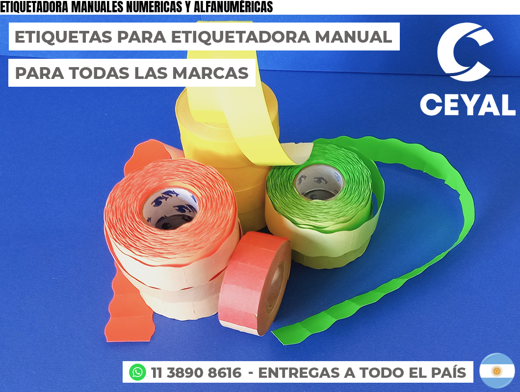ETIQUETADORA MANUALES NUMERICAS Y ALFANUMÉRICAS
