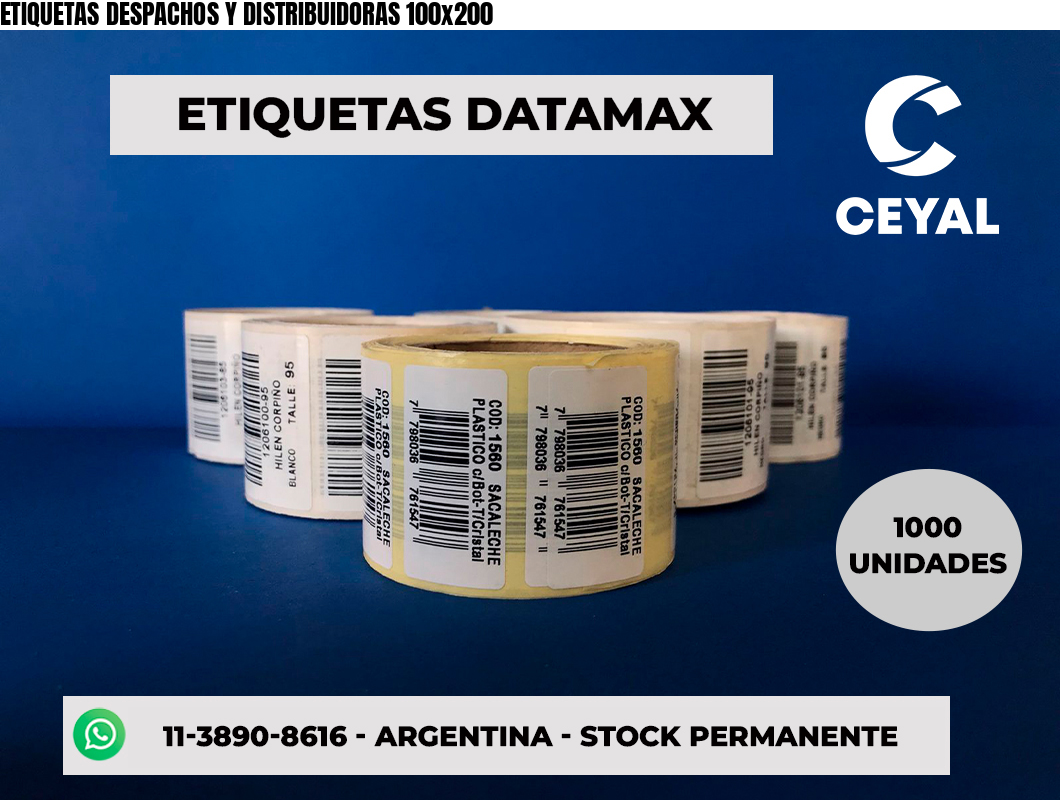 ETIQUETAS DESPACHOS Y DISTRIBUIDORAS 100x200