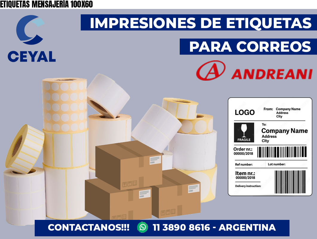 ETIQUETAS MENSAJERÍA 100X60