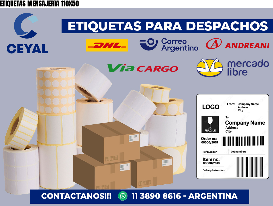 ETIQUETAS MENSAJERÍA 110X50