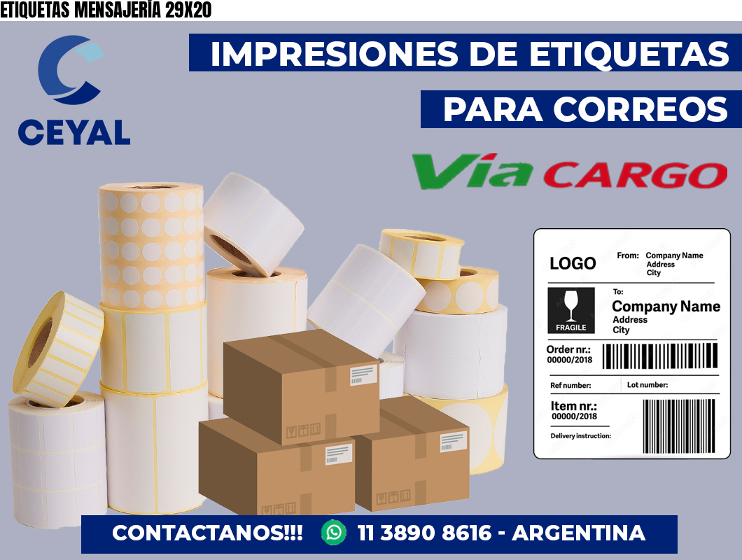 ETIQUETAS MENSAJERÍA 29X20