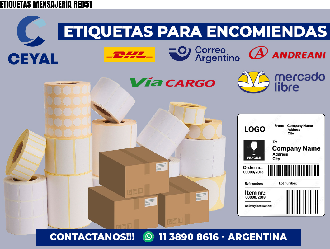 ETIQUETAS MENSAJERÍA RED51
