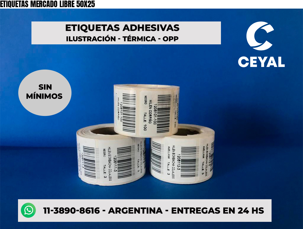 ETIQUETAS MERCADO LIBRE 50X25