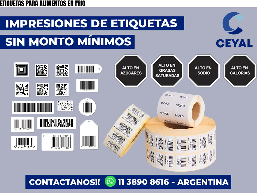 ETIQUETAS PARA ALIMENTOS EN FRIO