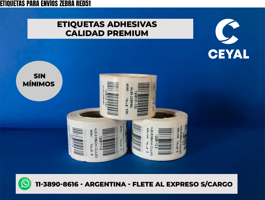 ETIQUETAS PARA ENVÍOS ZEBRA RED51