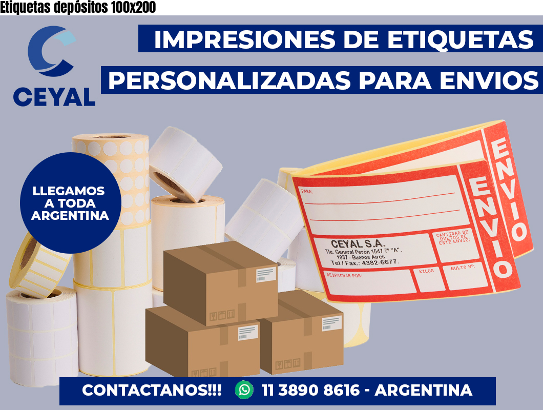 Etiquetas depósitos 100×200