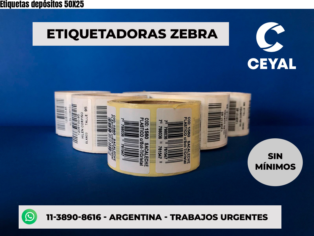 Etiquetas depósitos 50X25