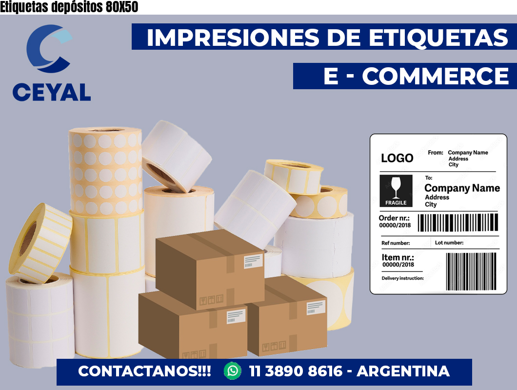 Etiquetas depósitos 80X50