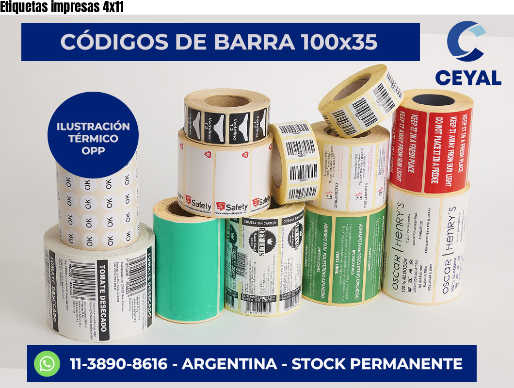 Etiquetas impresas 4×11