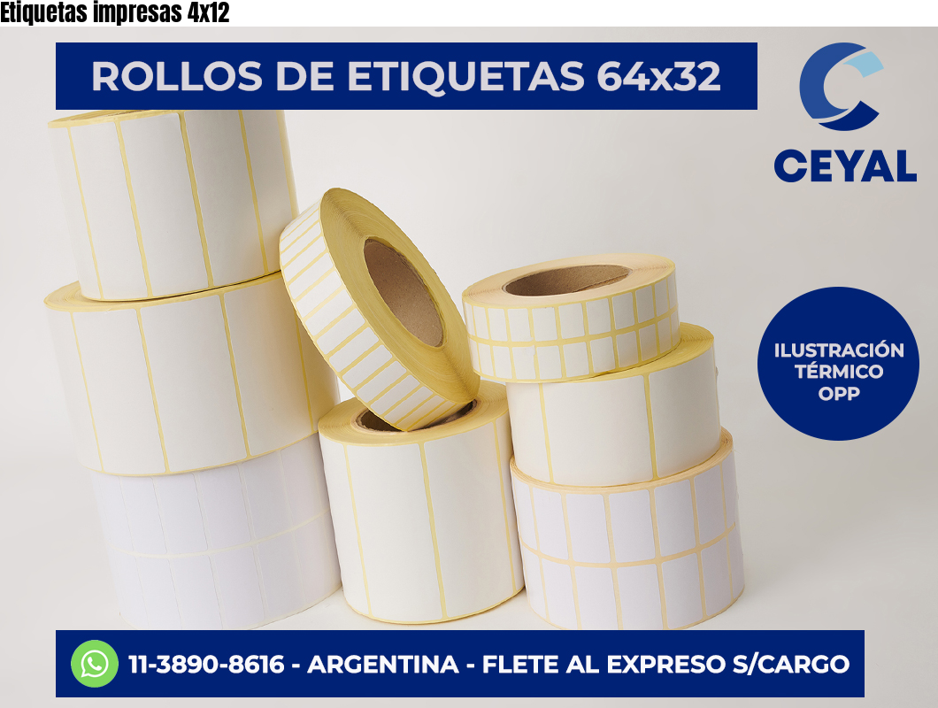 Etiquetas impresas 4×12