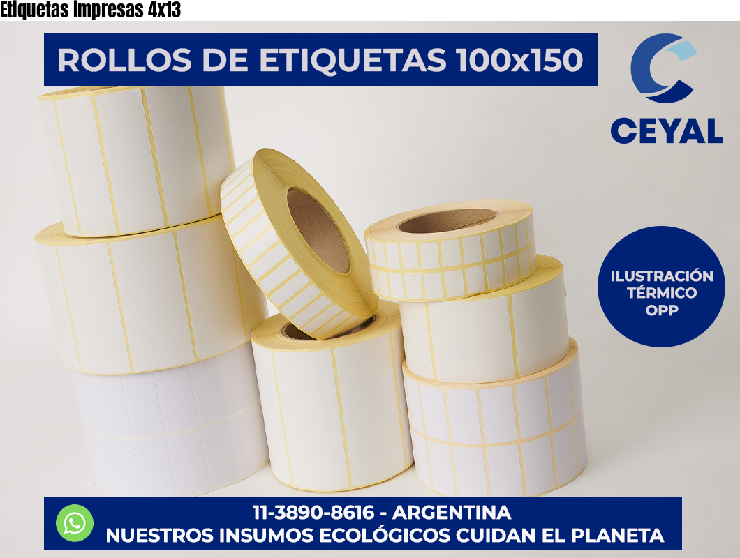 Etiquetas impresas 4×13