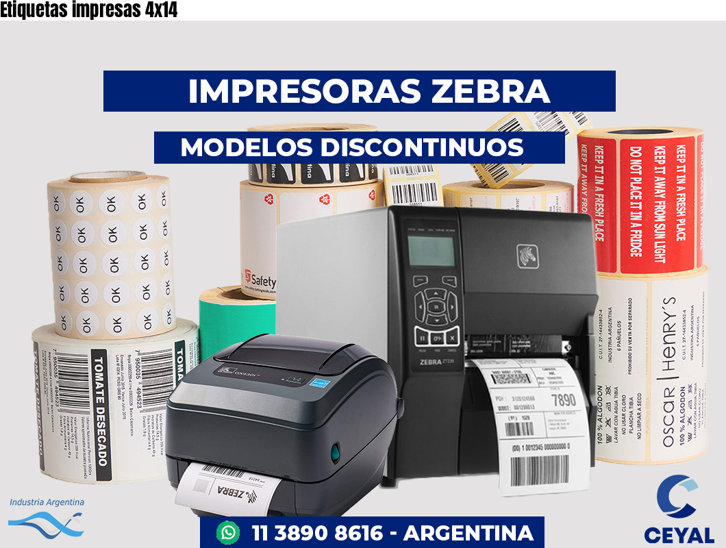 Etiquetas impresas 4x14