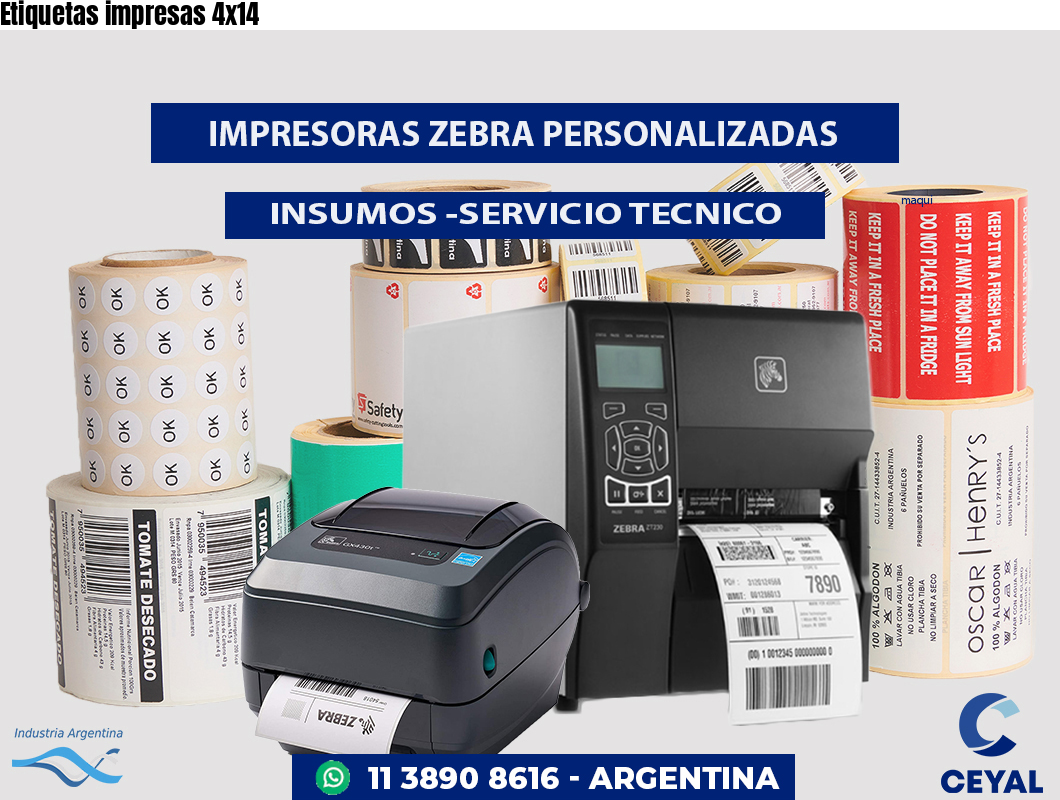 Etiquetas impresas 4x14