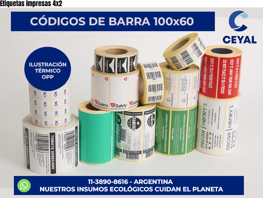 Etiquetas impresas 4×2