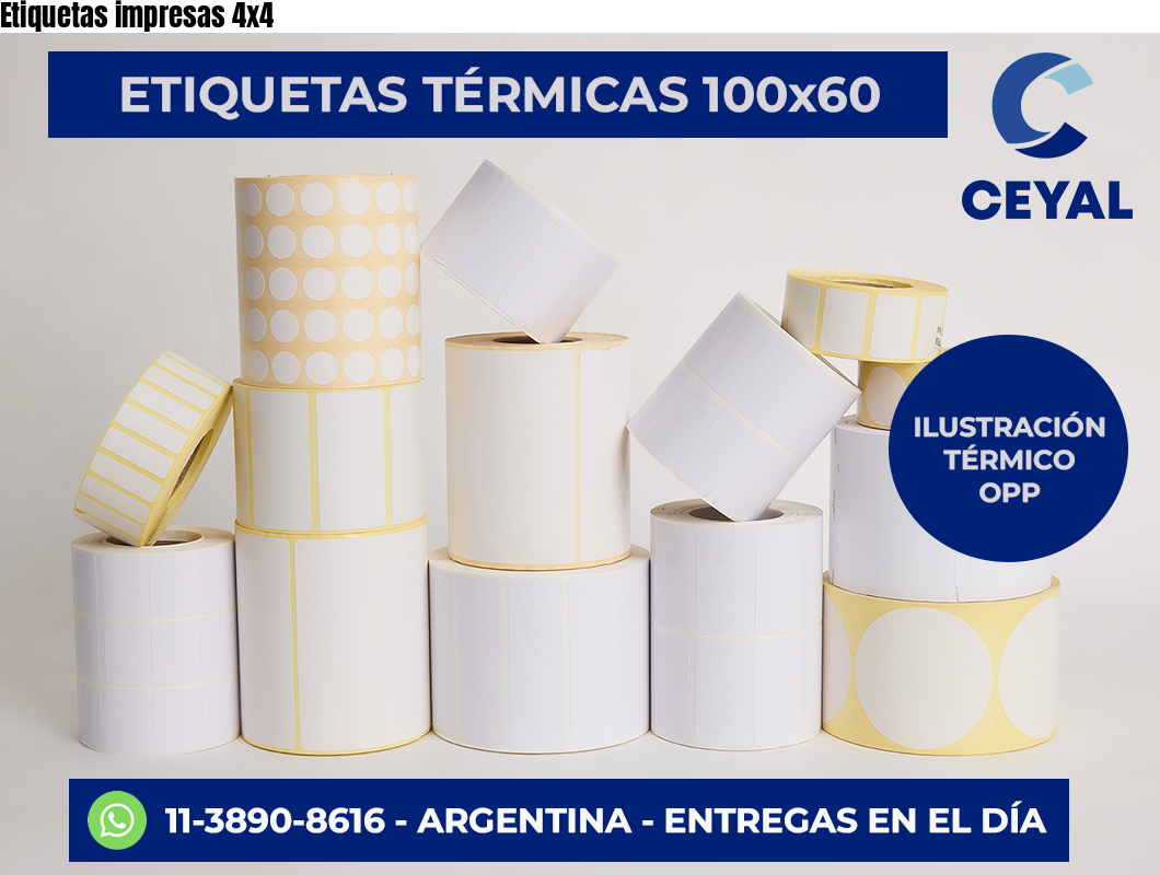 Etiquetas impresas 4×4