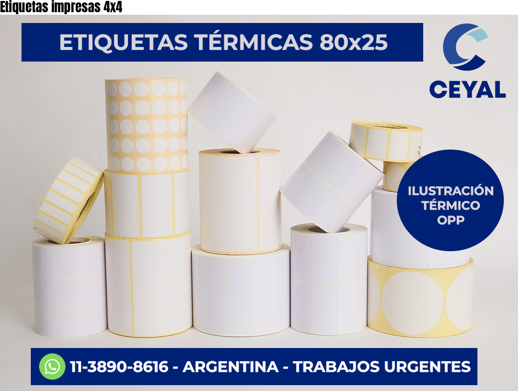 Etiquetas impresas 4×4