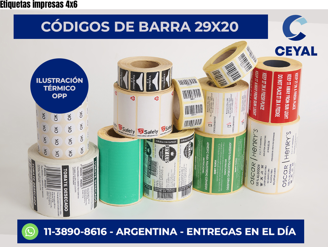 Etiquetas impresas 4×6
