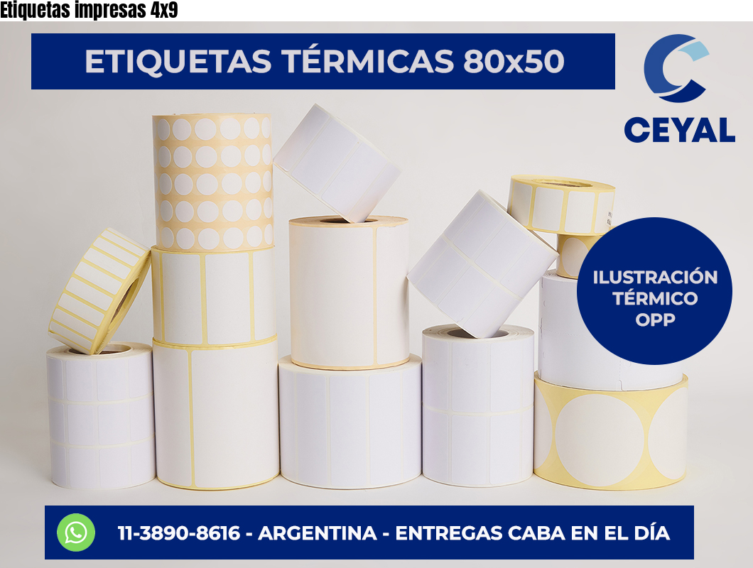 Etiquetas impresas 4×9