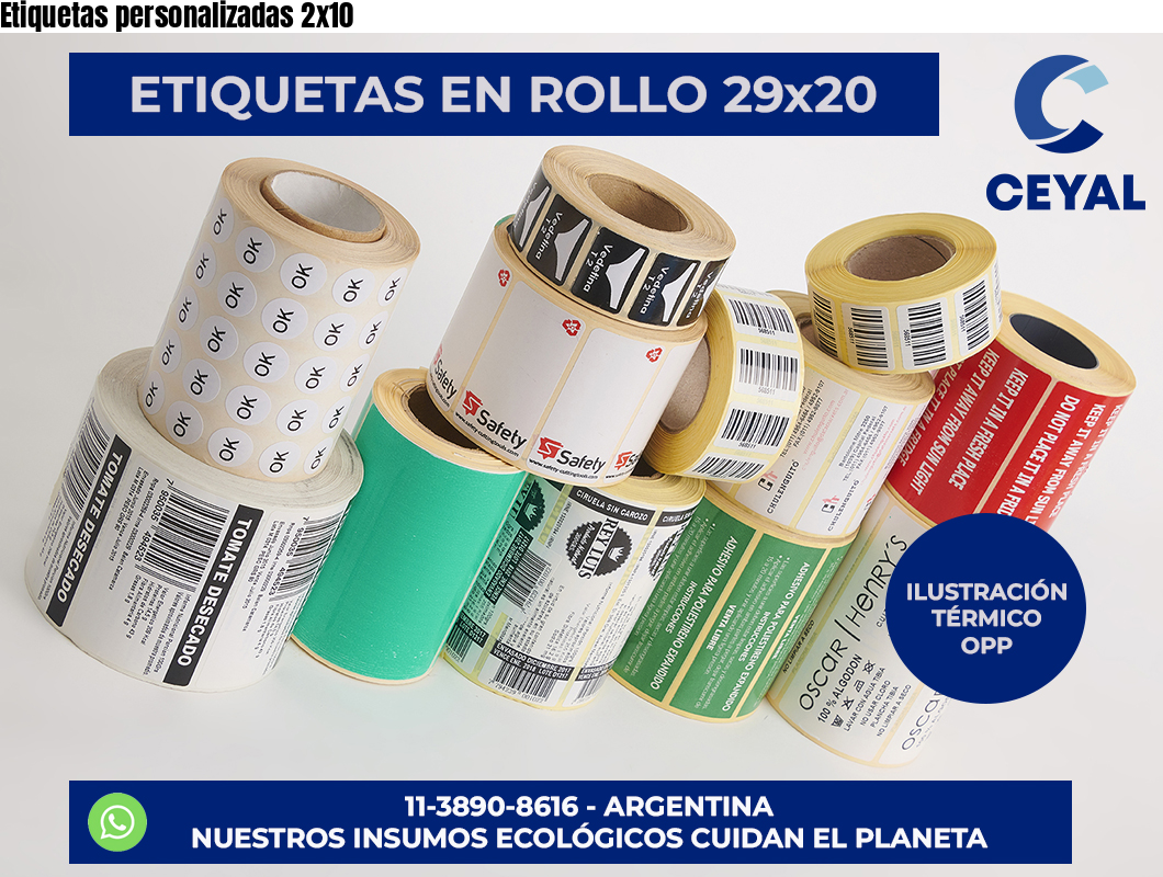 Etiquetas personalizadas 2×10