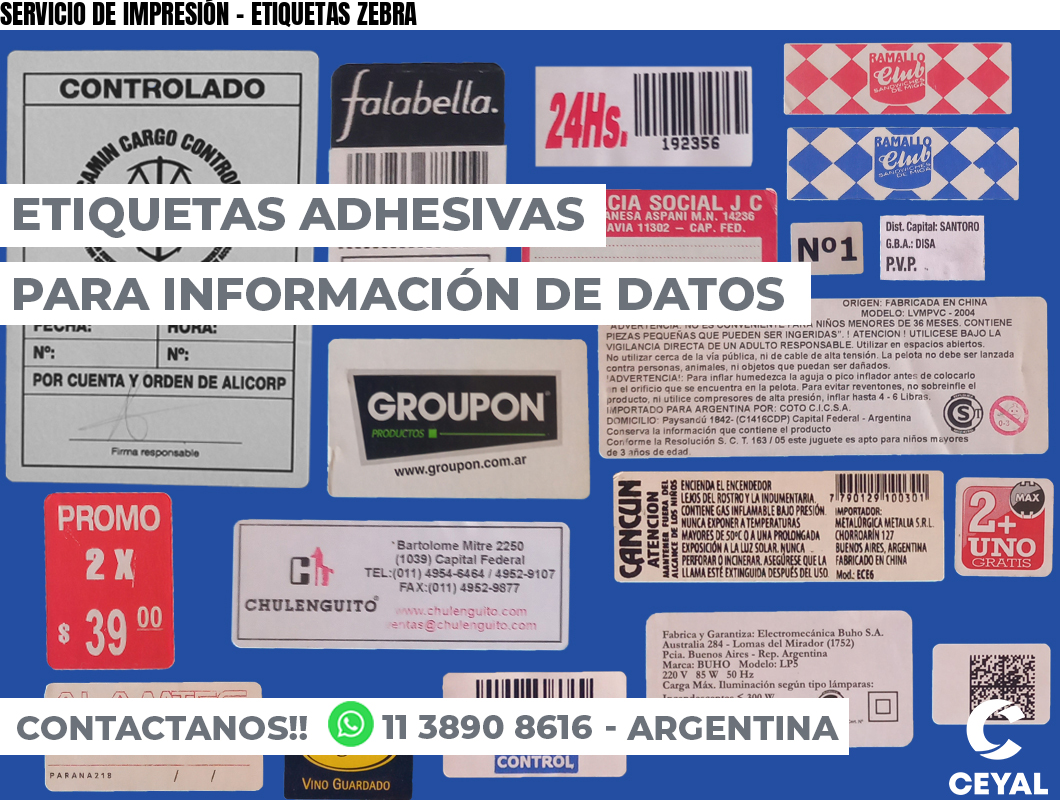 SERVICIO DE IMPRESIÓN – ETIQUETAS ZEBRA