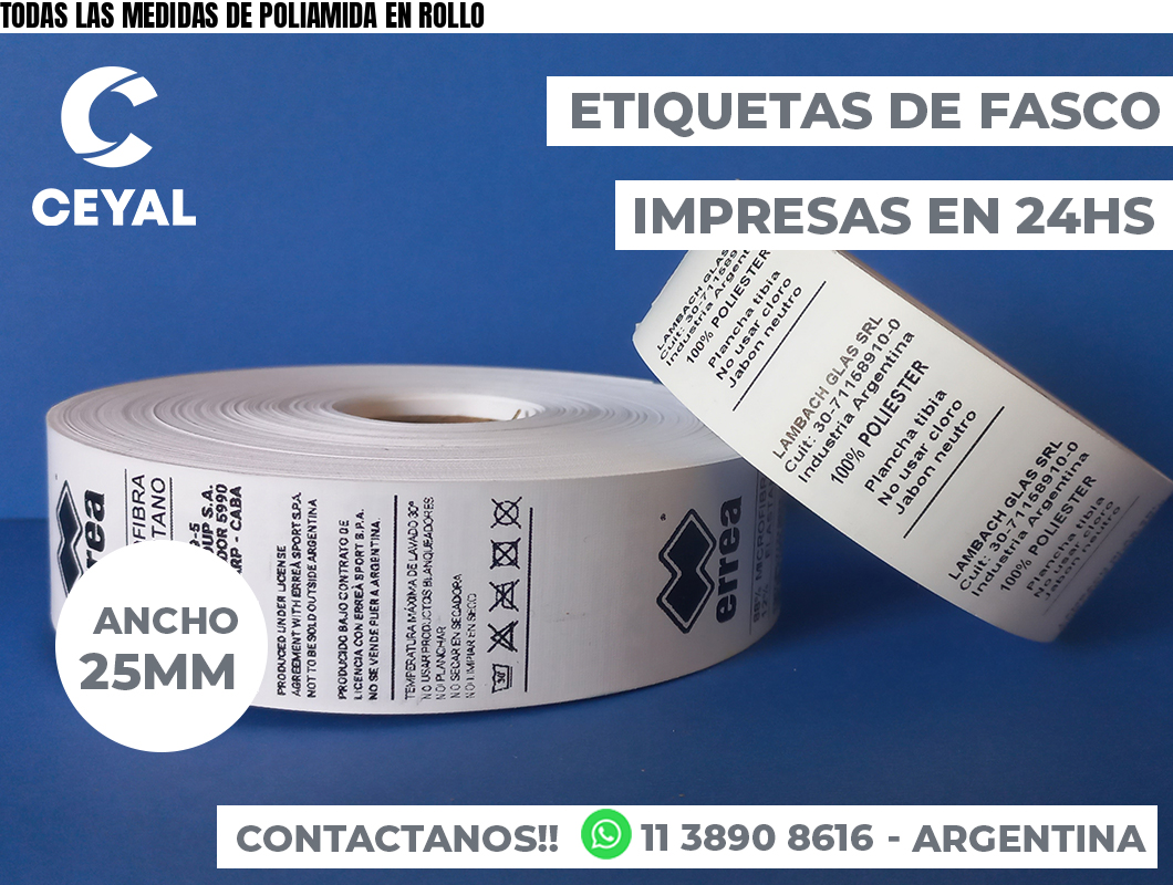 TODAS LAS MEDIDAS DE POLIAMIDA EN ROLLO