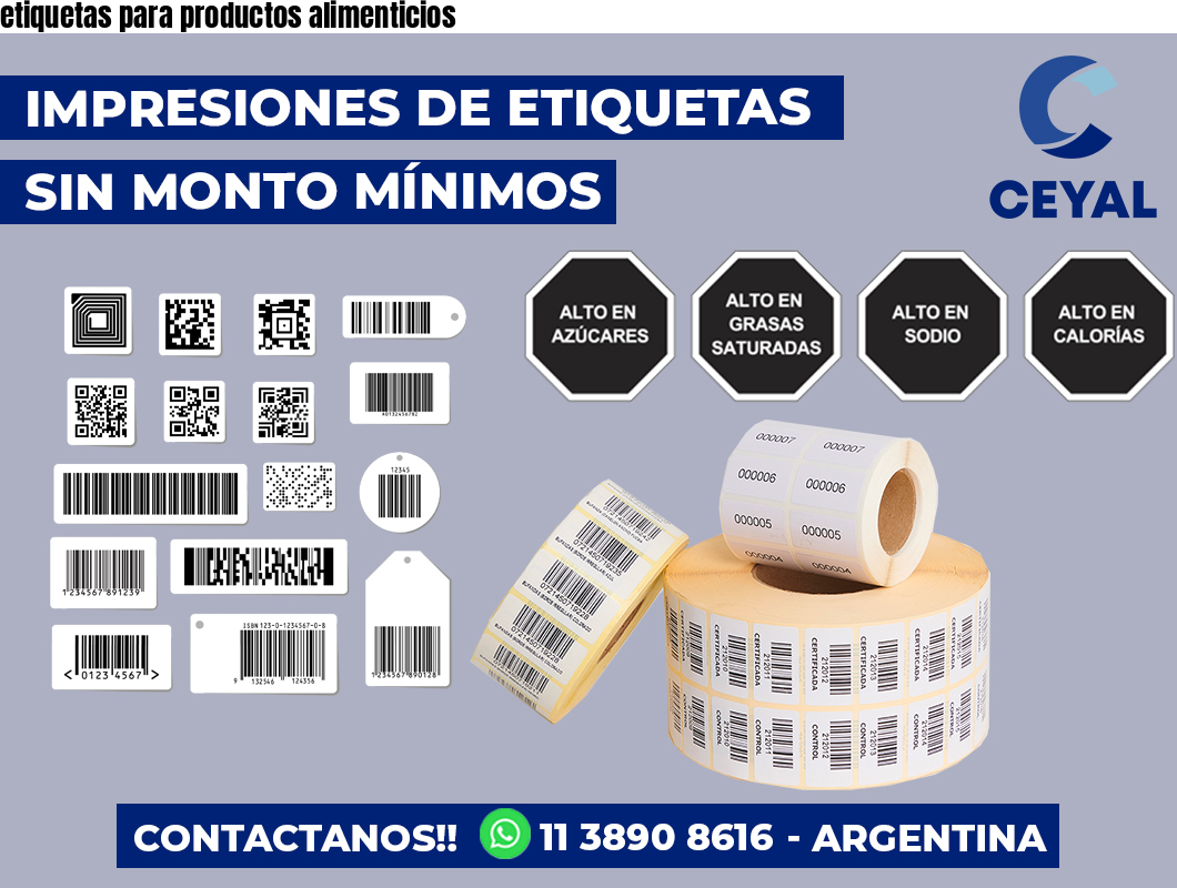 etiquetas para productos alimenticios