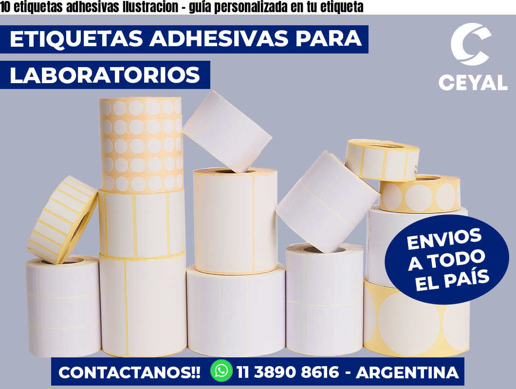10 etiquetas adhesivas Ilustracion - guía personalizada en tu etiqueta