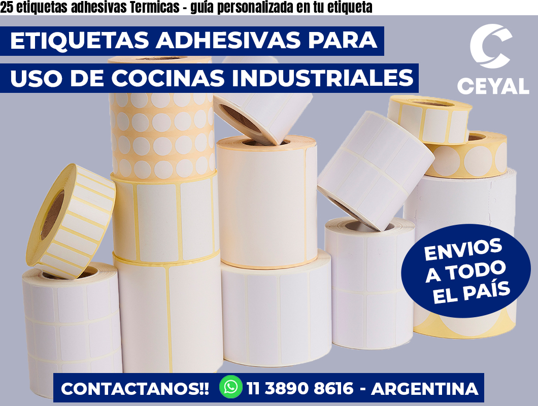 25 etiquetas adhesivas Termicas - guía personalizada en tu etiqueta