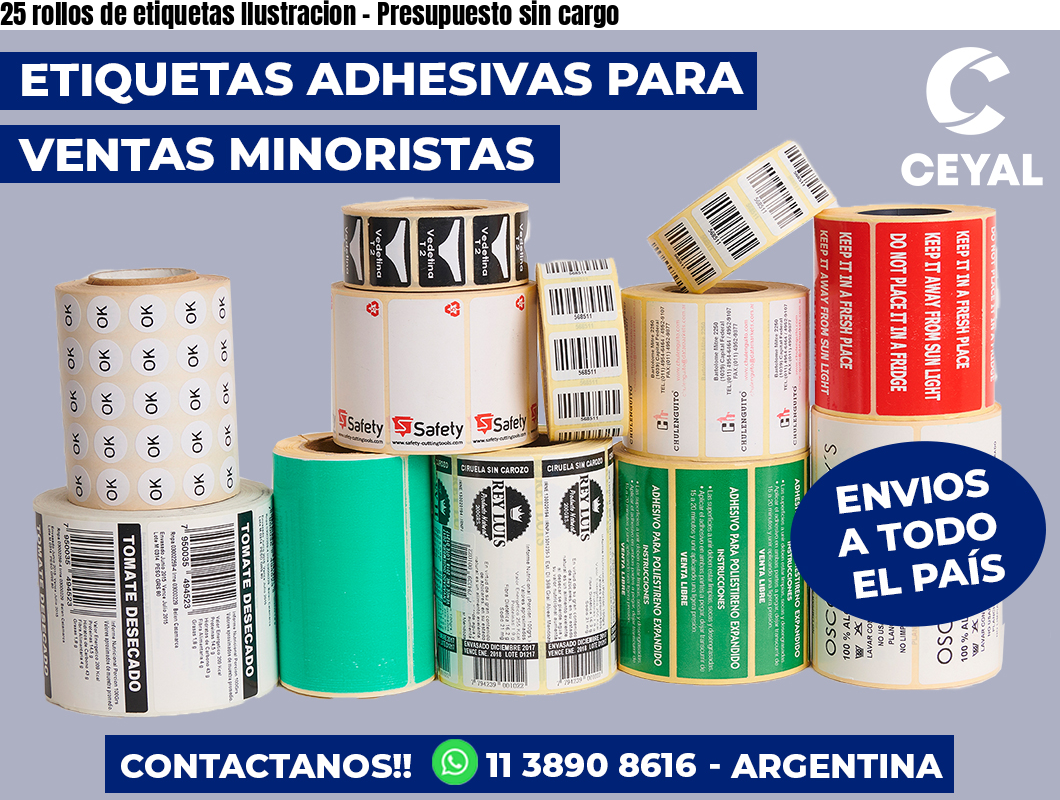 25 rollos de etiquetas Ilustracion – Presupuesto sin cargo