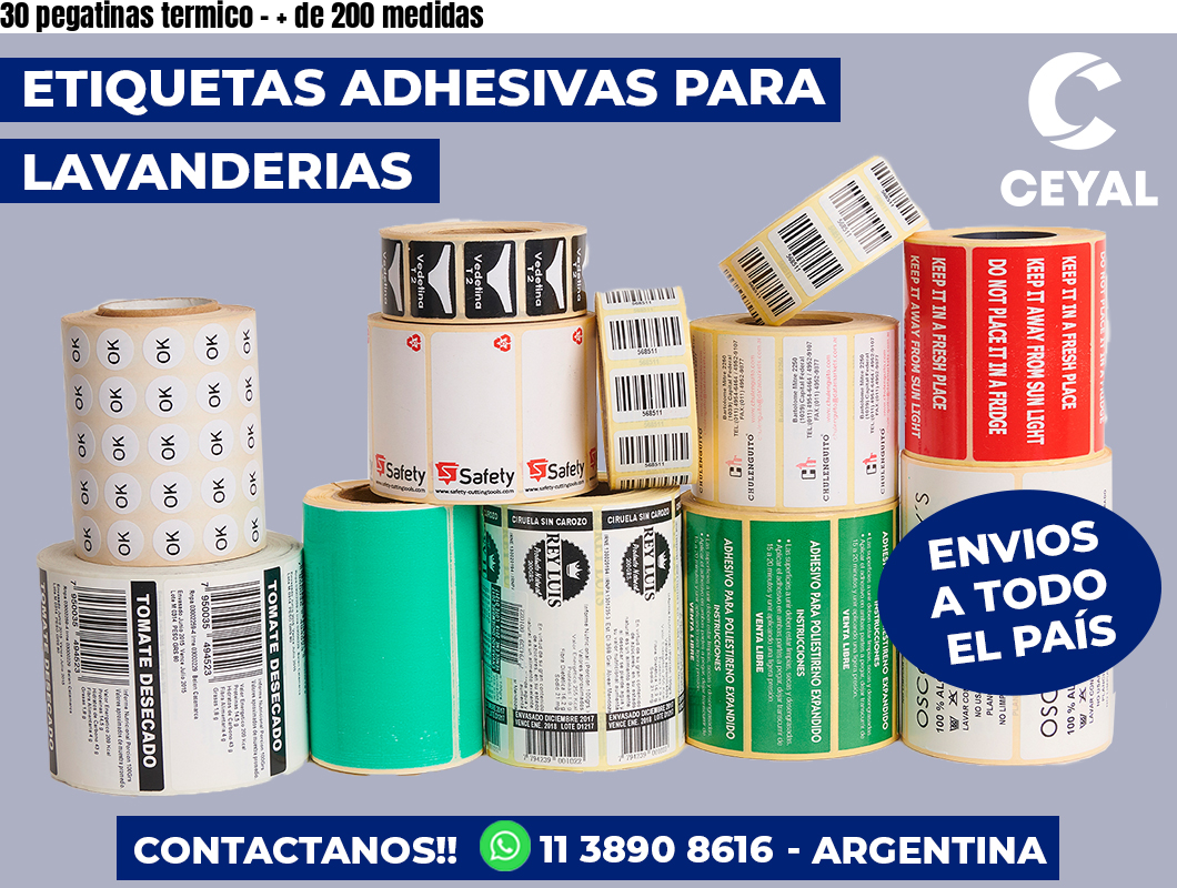 30 pegatinas termico – + de 200 medidas