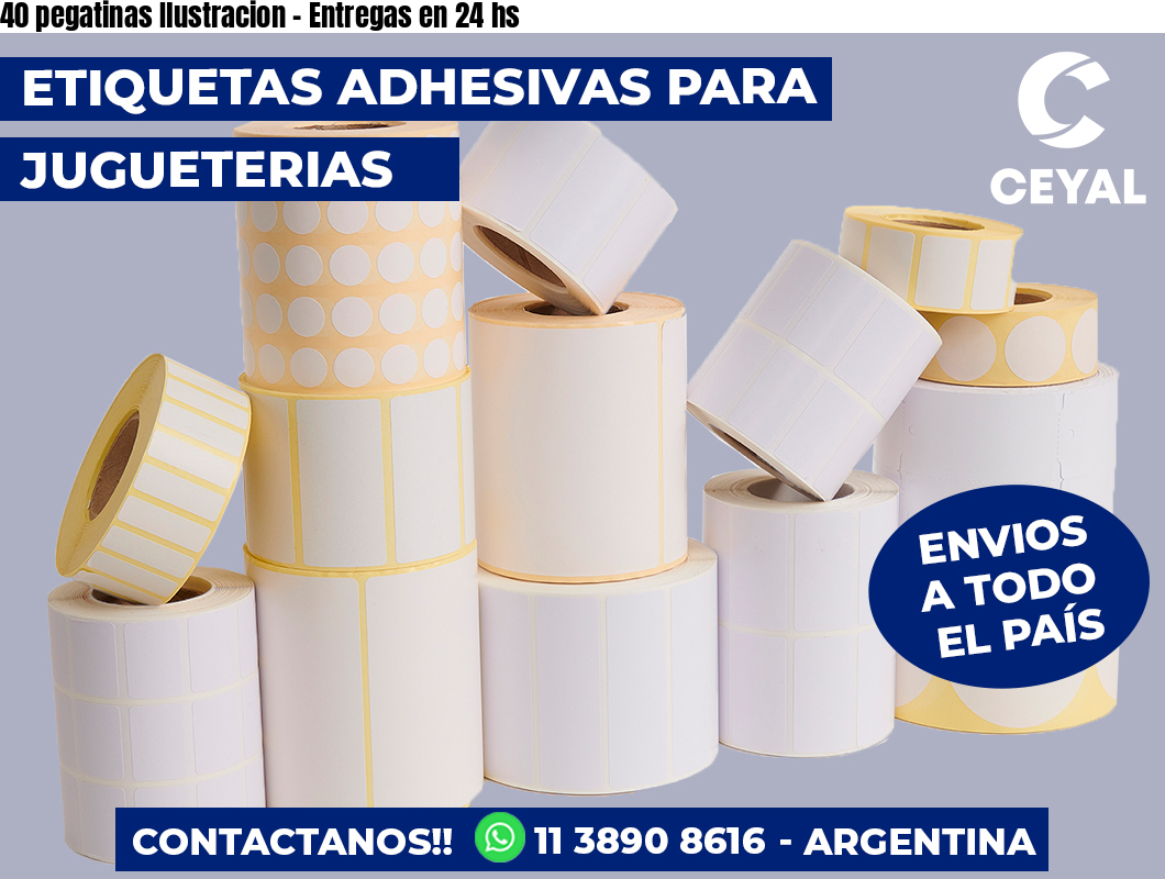 40 pegatinas Ilustracion – Entregas en 24 hs