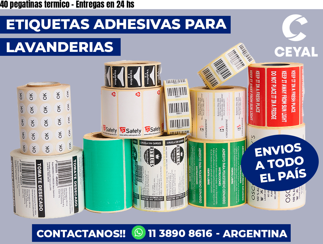 40 pegatinas termico - Entregas en 24 hs
