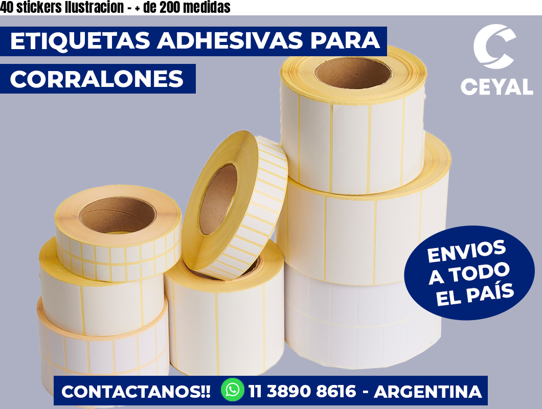 40 stickers Ilustracion – + de 200 medidas