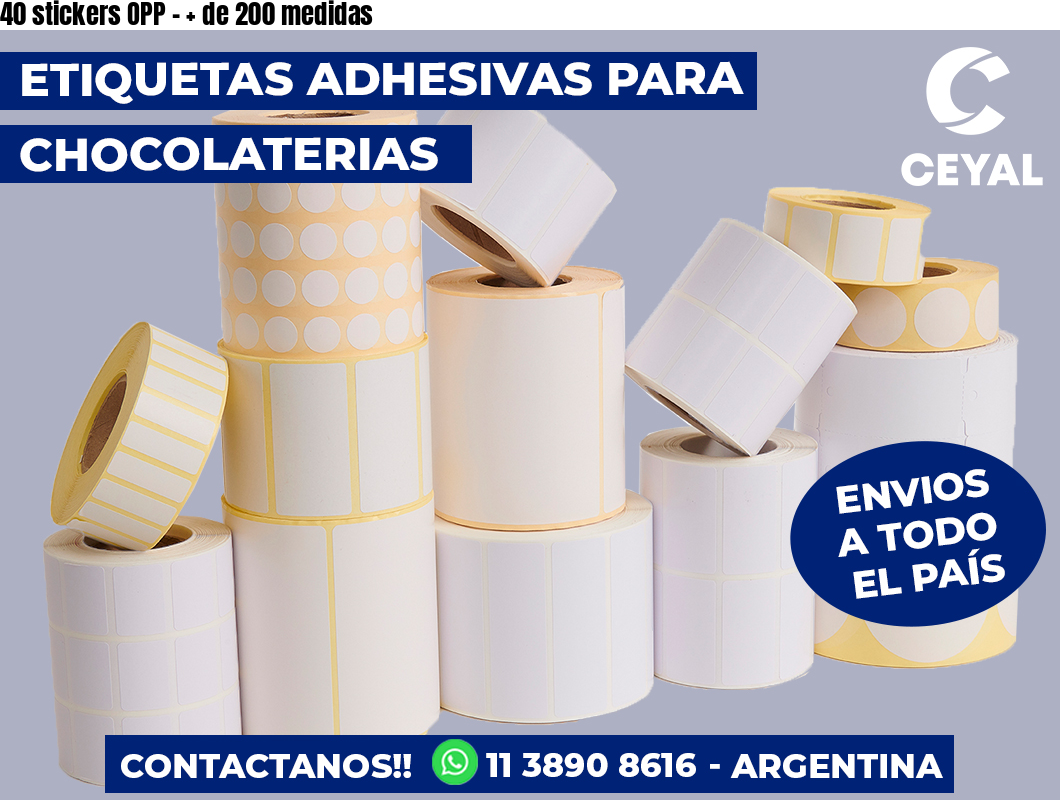 40 stickers OPP - + de 200 medidas