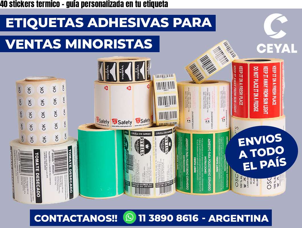 40 stickers termico - guía personalizada en tu etiqueta