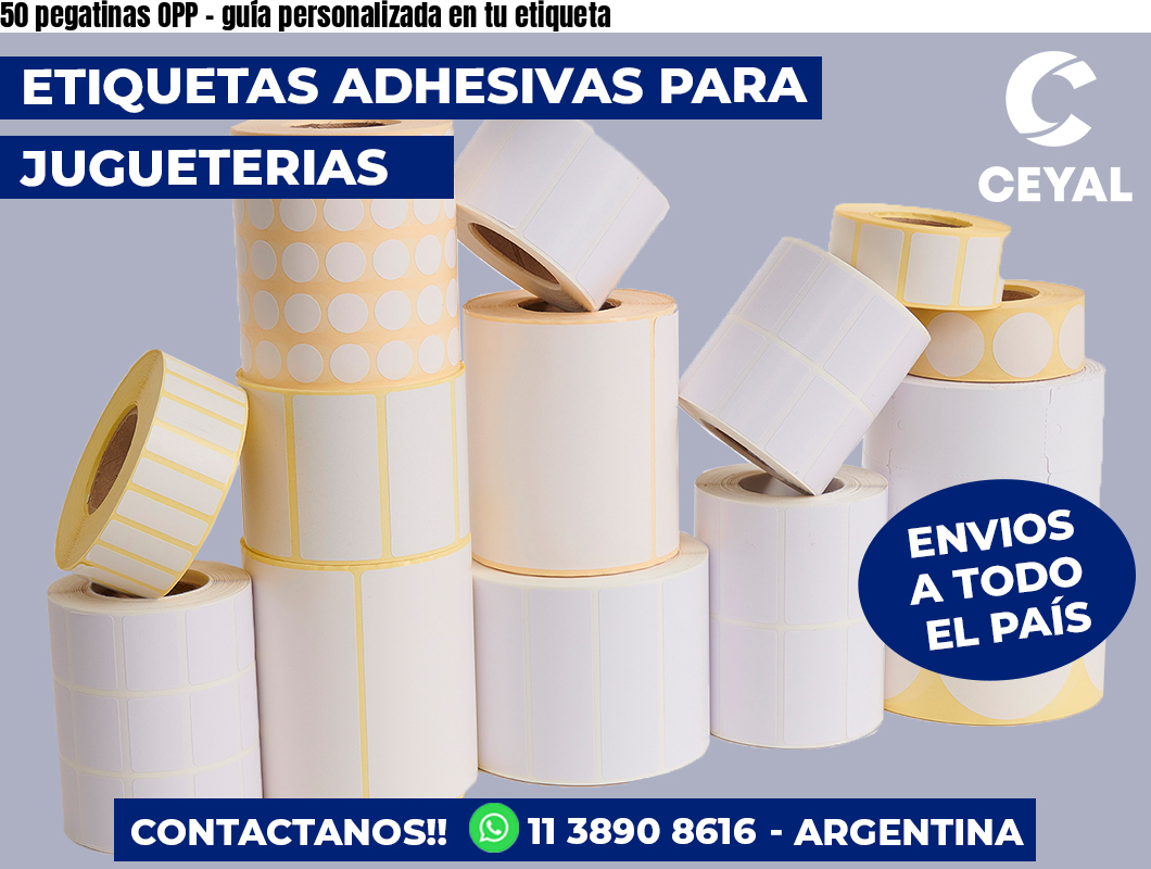 50 pegatinas OPP - guía personalizada en tu etiqueta