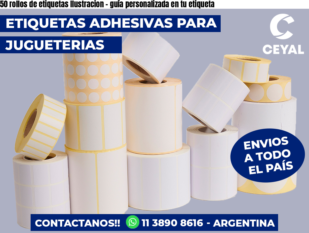 50 rollos de etiquetas Ilustracion - guía personalizada en tu etiqueta