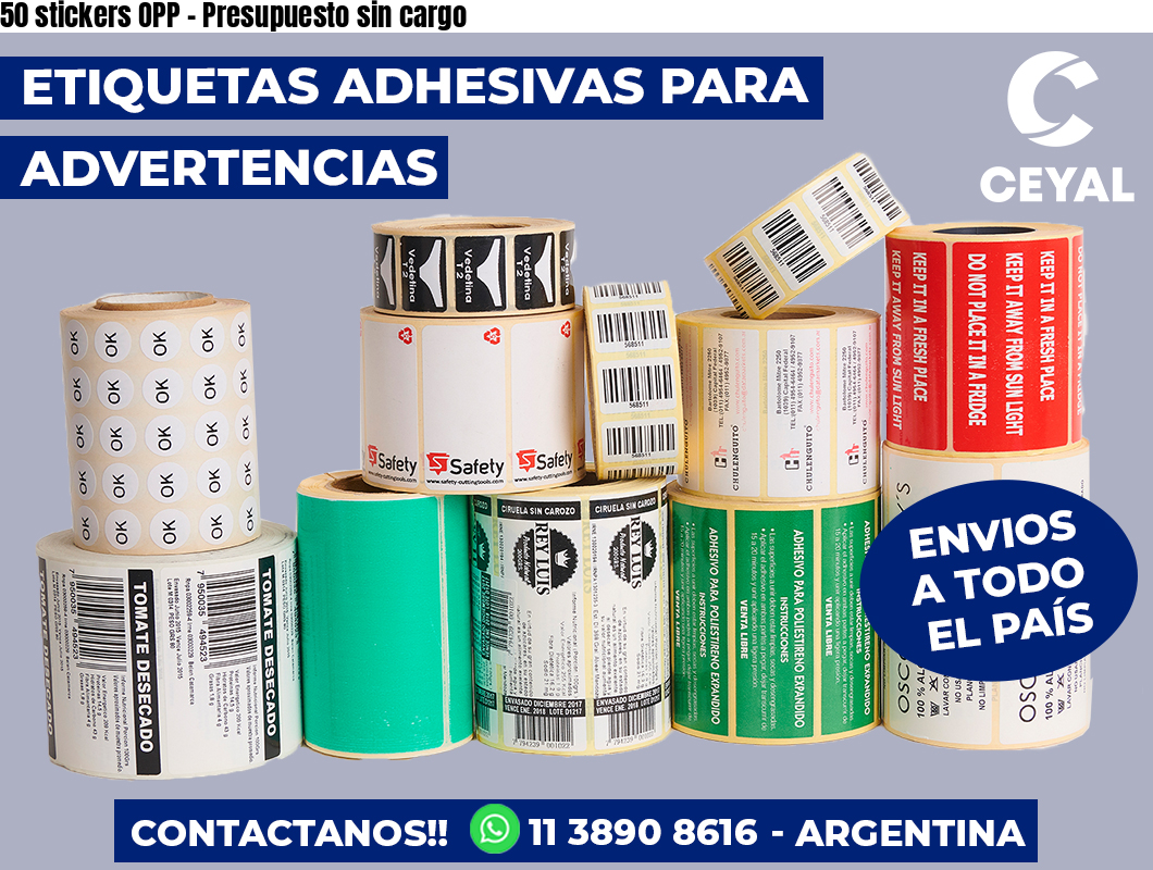 50 stickers OPP – Presupuesto sin cargo