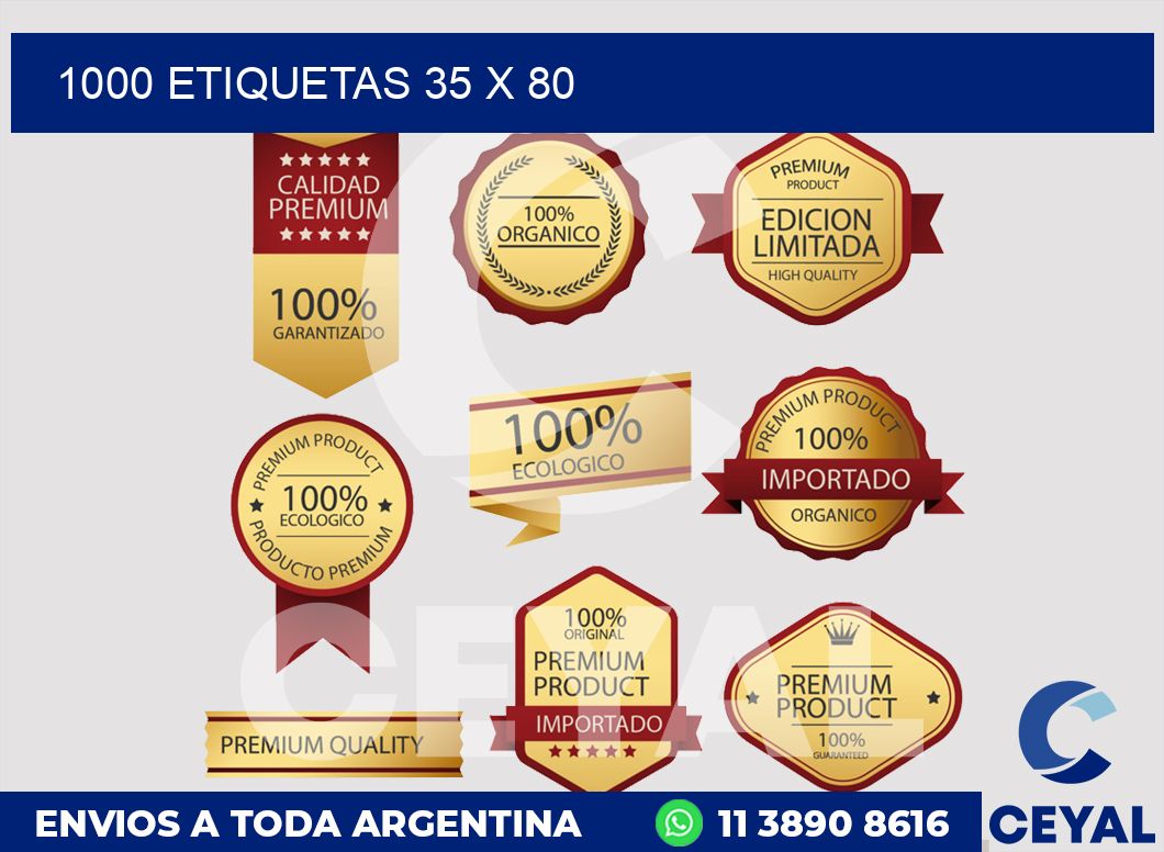 1000 etiquetas 35 x 80
