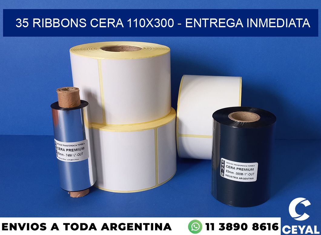 35 Ribbons cera 110×300 – Entrega inmediata